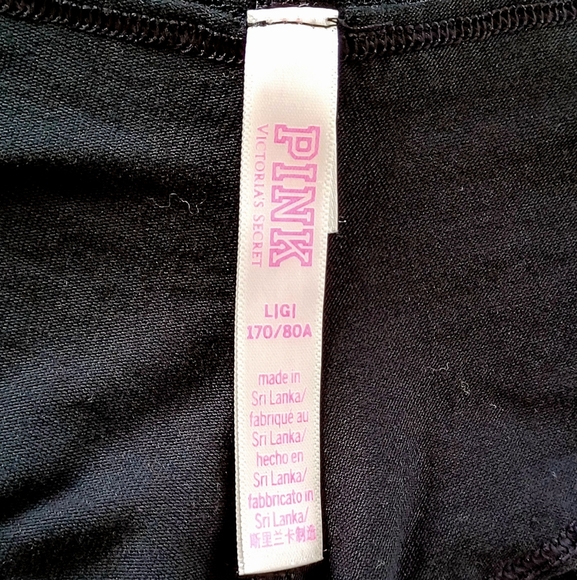 PINK Victoria's Secret Cheekster Tanga Black Cotton Panty, L - Picture 12 of 12